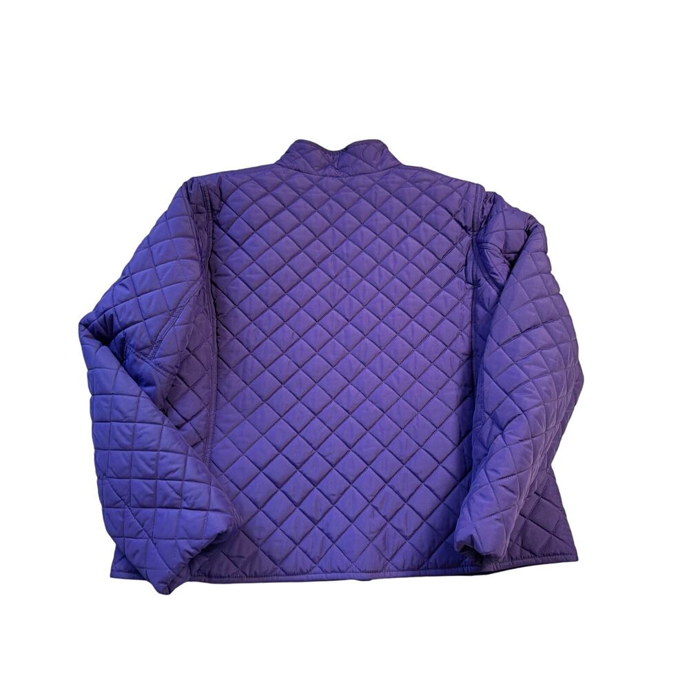 Lauren Ralph Lauren Quilted Jacket Womens XL Purple Zip Up Barn Puffer Coat Tee - Picture 2 of 7